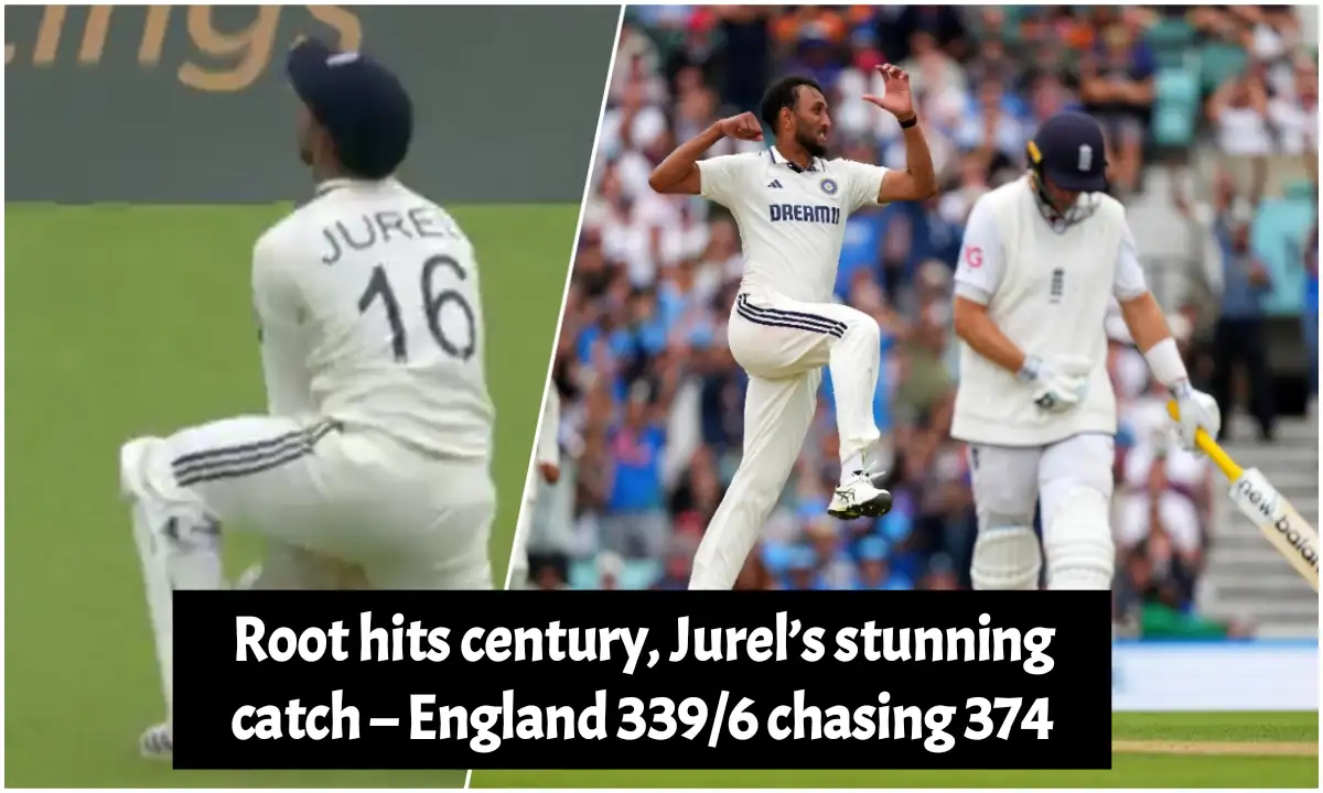 Root hits century, Jurel’s stunning catch